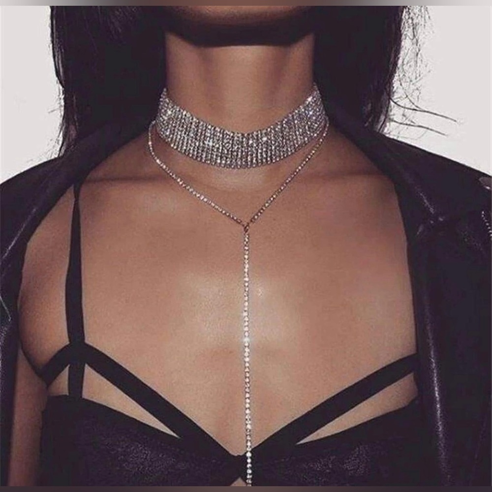 Rhinestone Choker Necklace | Sexy Dainty Jewelry 💎